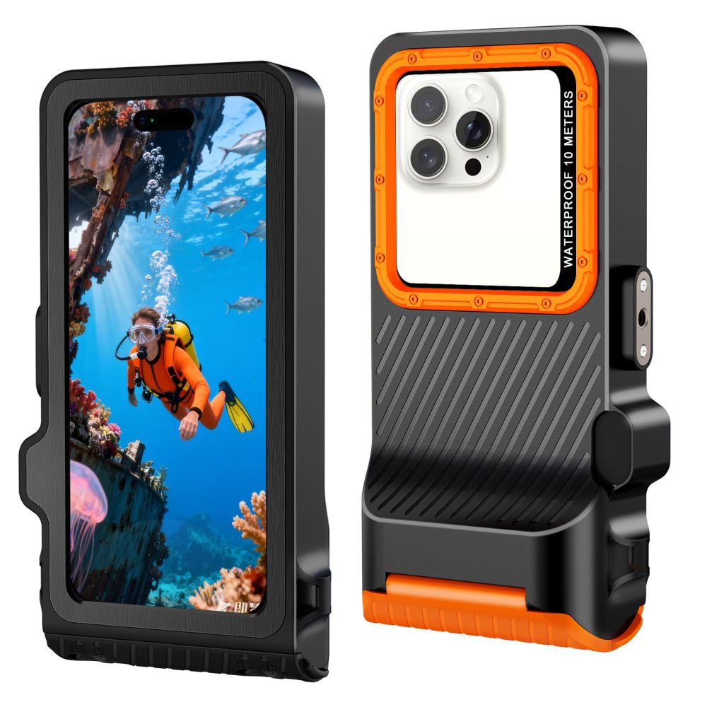 Tech-Protect IPX8 Pro Waterproof Phone Case - Orange and Black_2