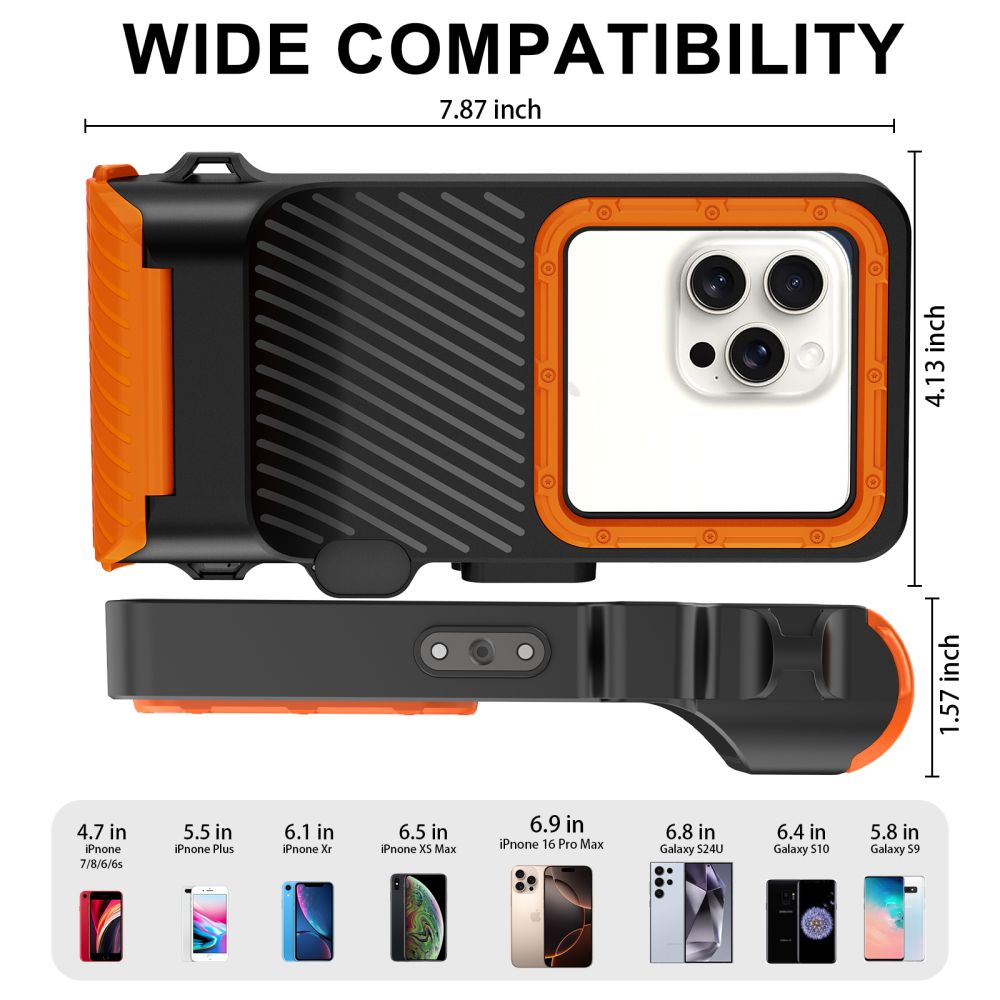 Tech-Protect IPX8 Pro Waterproof Phone Case - Orange and Black_4