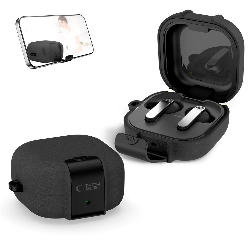 Tech-Protect Slim Hook Case for Samsung Galaxy Buds 4 / 4 Pro - Black_2