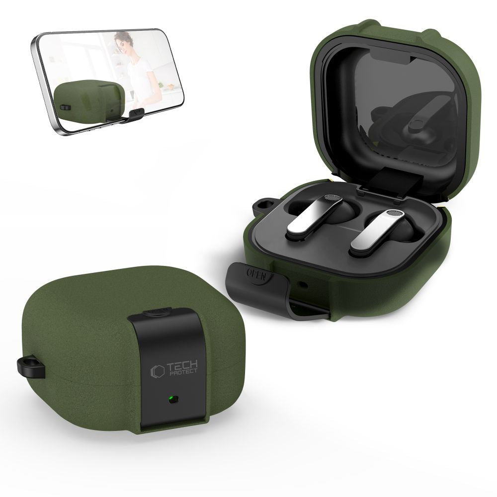 Tech-Protect Slim Hook Case for Samsung Galaxy Buds 4 / 4 Pro - Green_2