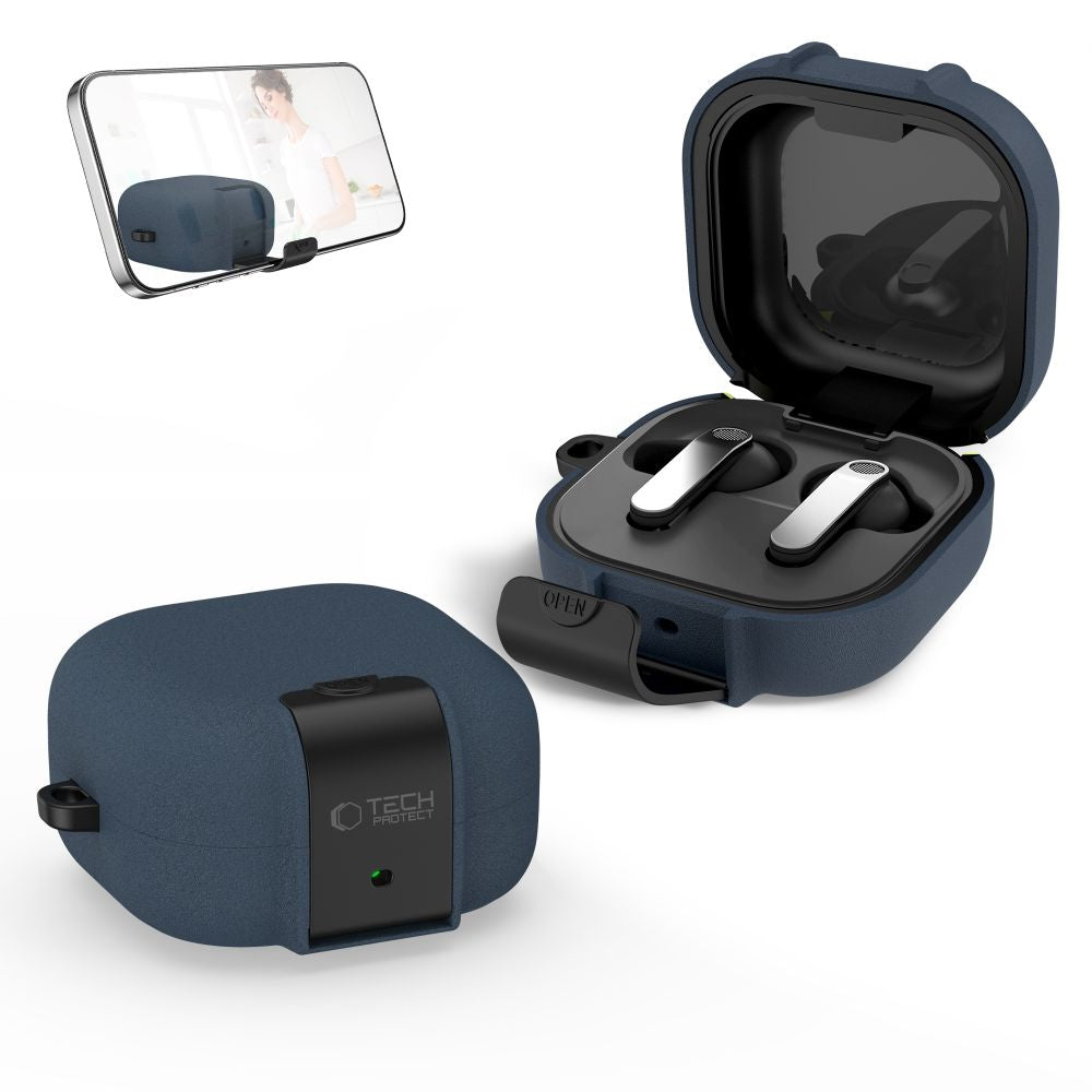 Tech-Protect Slim Hook Case for Samsung Galaxy Buds 4 / 4 Pro - Navy Blue_2
