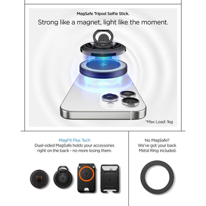 Spigen S581W MagSafe Bluetooth Selfie Stick and Tripod - Black_11