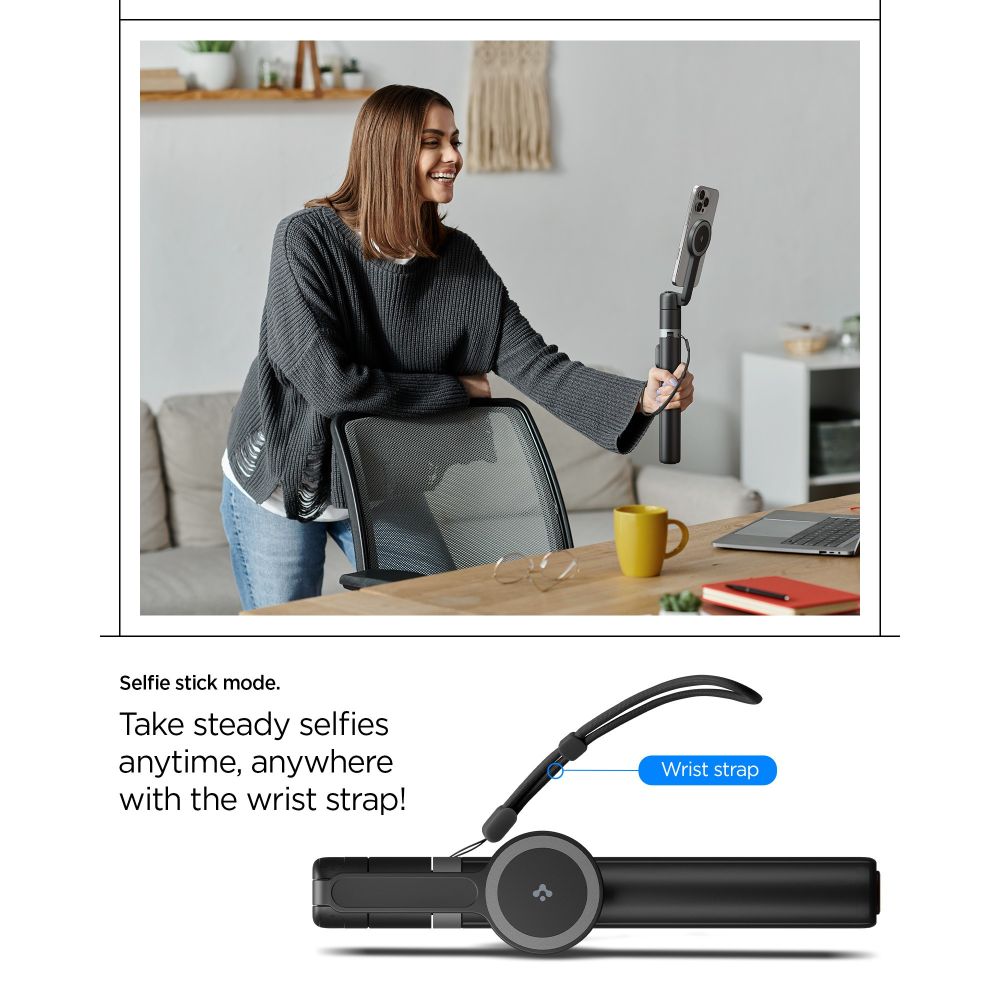 Spigen S581W MagSafe Bluetooth Selfie Stick and Tripod - Black_12