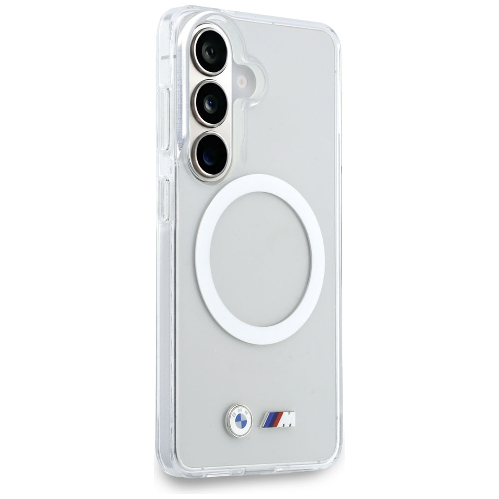 BMW IML Shockproof Metal Logo MagSafe Case for Samsung Galaxy S26 - Transparent_3
