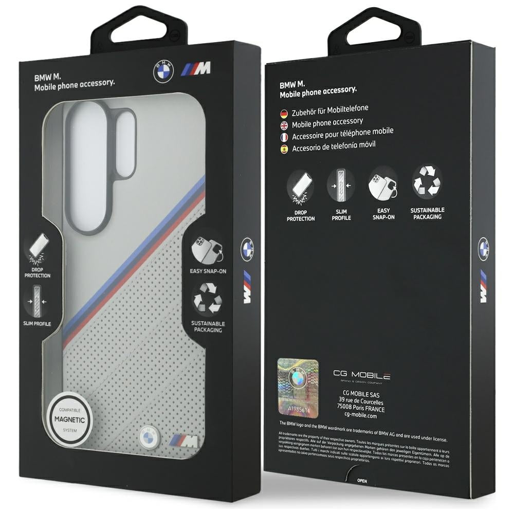 BMW Tricolor Metal Logo MagSafe Case for Samsung Galaxy S26 Ultra - Gray_7