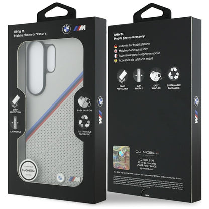 BMW Tricolor Metal Logo MagSafe Case for Samsung Galaxy S26 Ultra - Gray_7