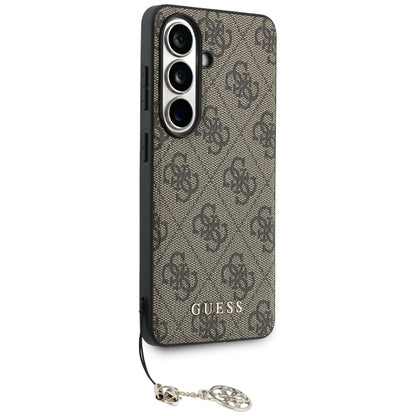 Guess 4G Classic Logo Charm MagSafe Case for Samsung Galaxy S26 - Brown_2