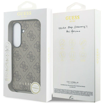 Guess 4G Classic Logo Charm MagSafe Case for Samsung Galaxy S26 - Brown_6