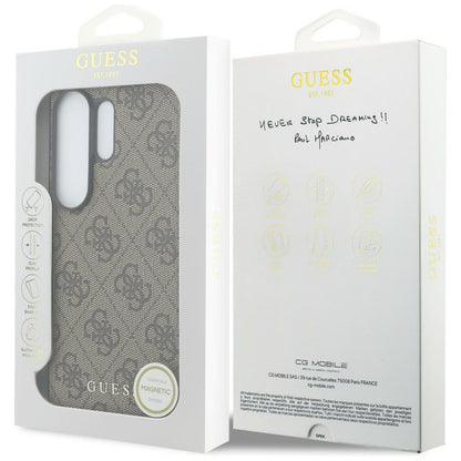 Guess 4G Classic Logo Charm MagSafe Case for Samsung Galaxy S26 Ultra - Brown_6