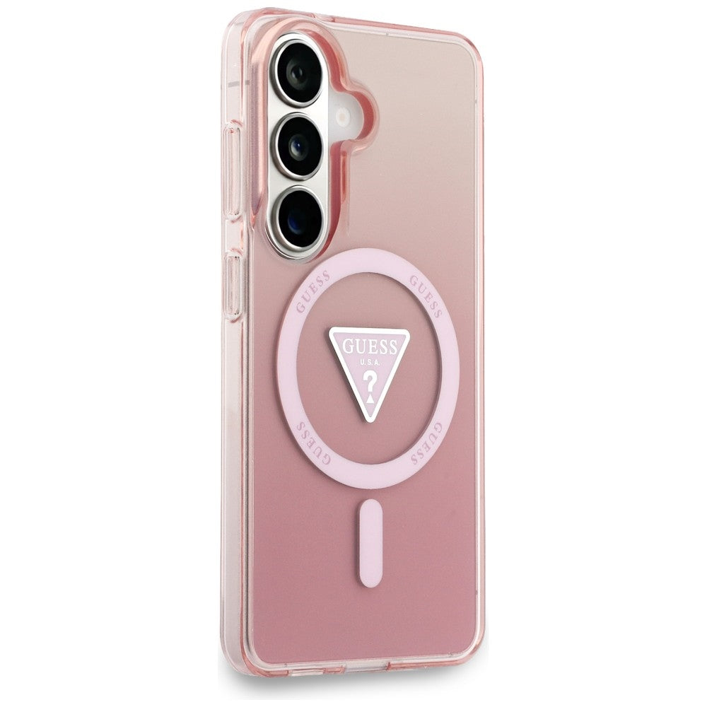 Guess IML Gradient Triangle MagSafe Case for Samsung Galaxy S26 - Pink_3