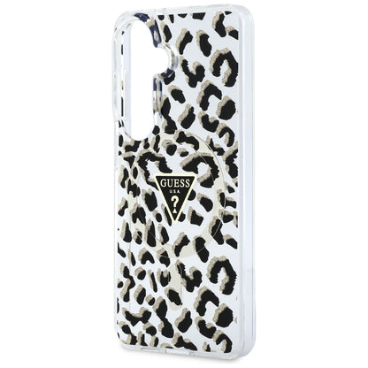 Guess IML Leopard Print Triangle MagSafe Case for Samsung Galaxy S26 - Black_5