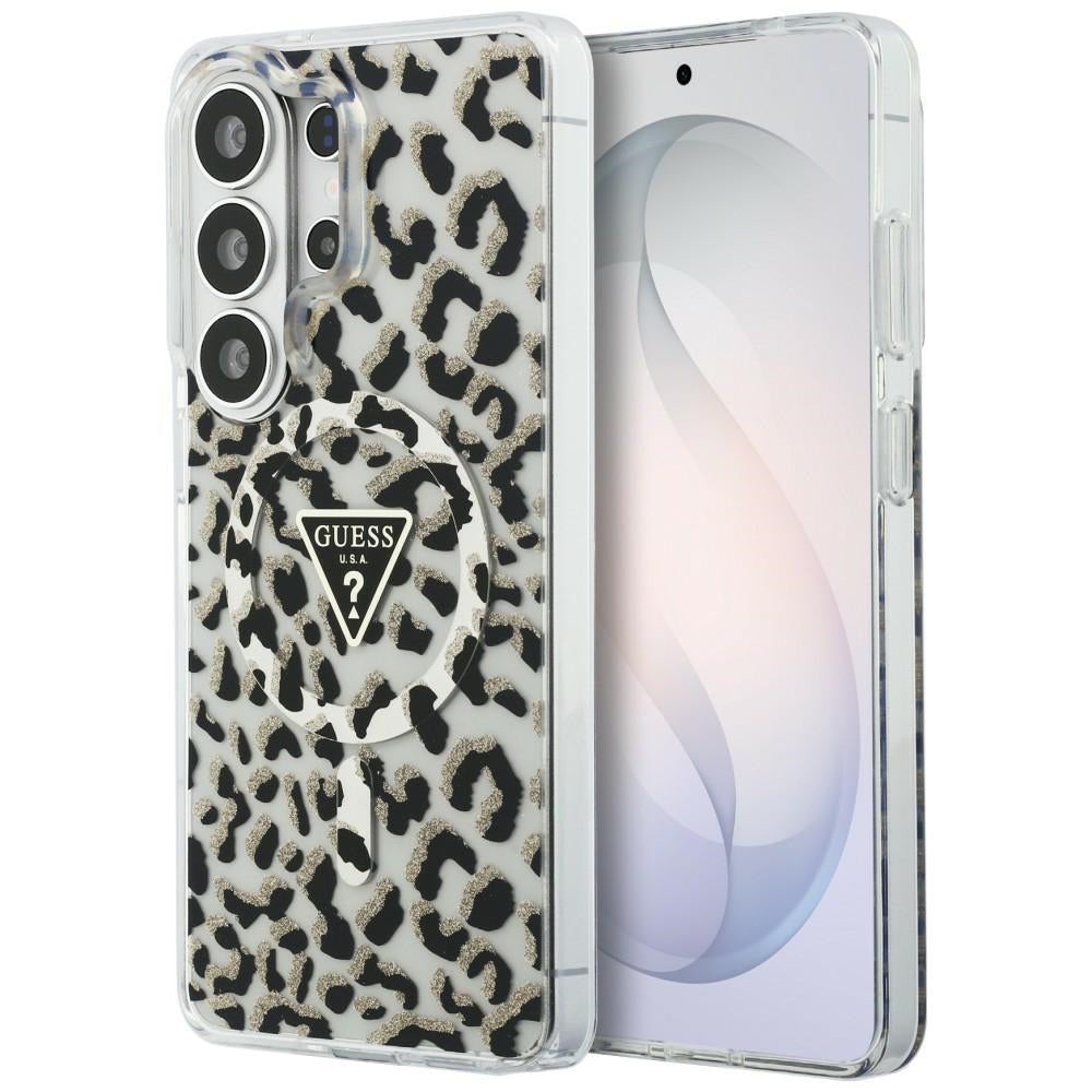 Guess IML Leopard Print Triangle MagSafe Case for Samsung Galaxy S26 Ultra - Black_0