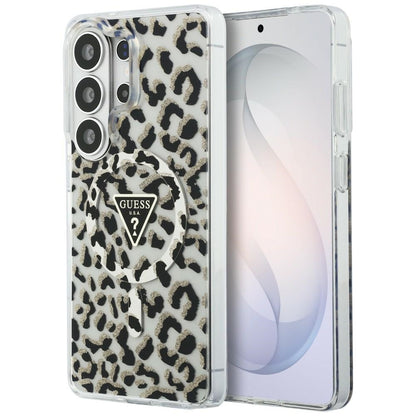 Guess IML Leopard Print Triangle MagSafe Case for Samsung Galaxy S26 Ultra - Black_0