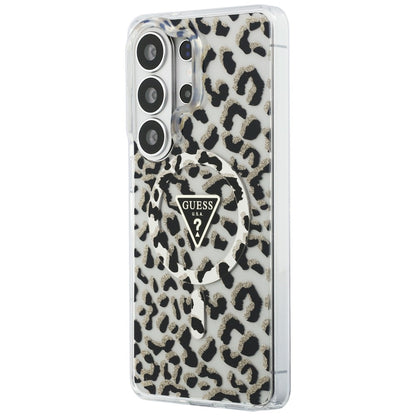 Guess IML Leopard Print Triangle MagSafe Case for Samsung Galaxy S26 Ultra - Black_1