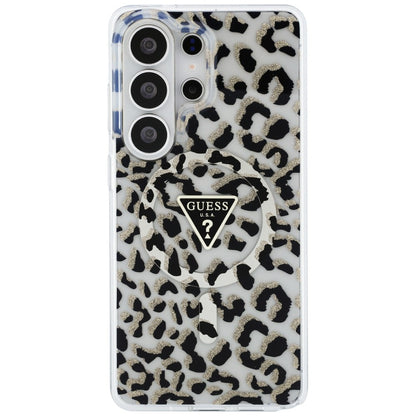 Guess IML Leopard Print Triangle MagSafe Case for Samsung Galaxy S26 Ultra - Black_2