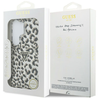 Guess IML Leopard Print Triangle MagSafe Case for Samsung Galaxy S26 Ultra - Black_7