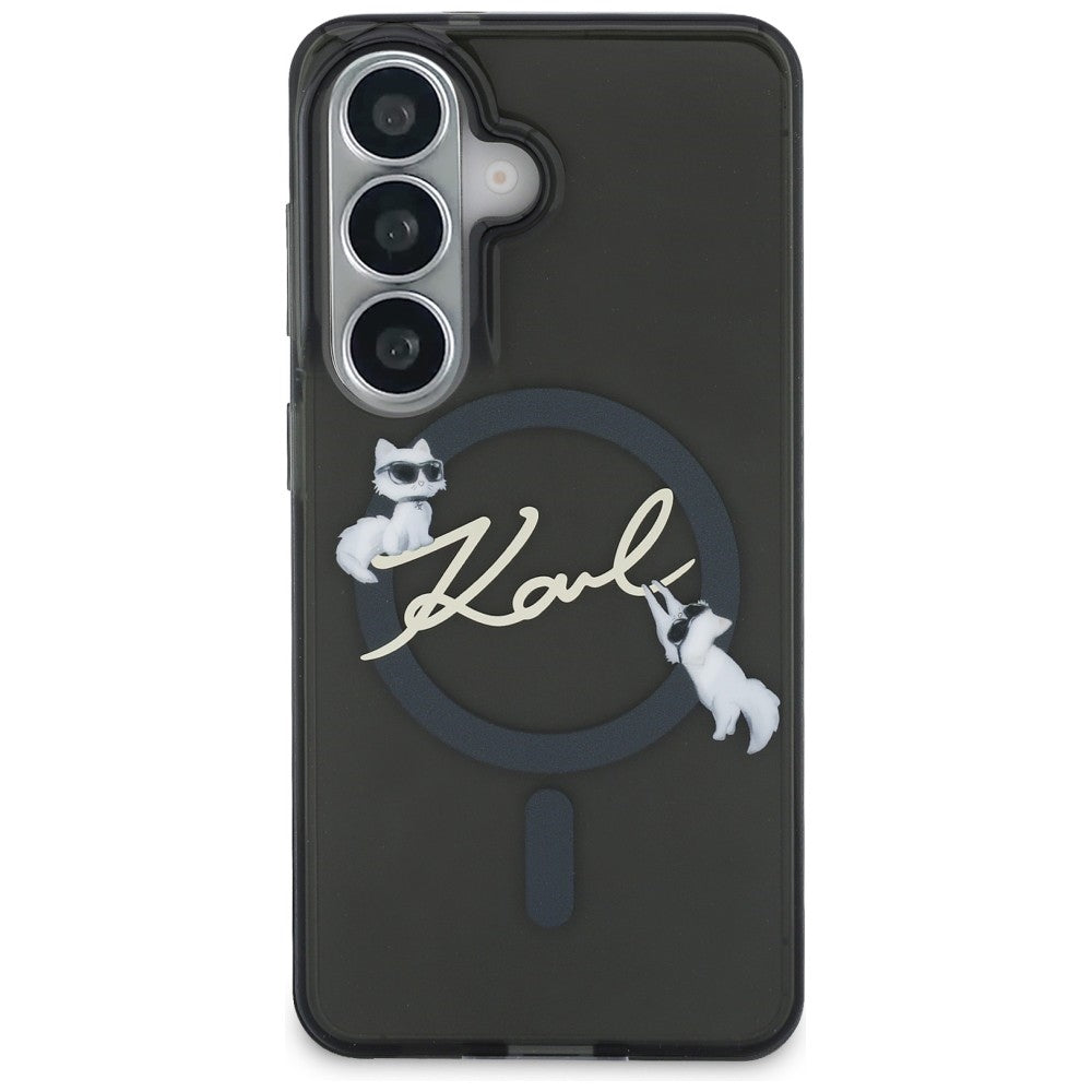 Karl Lagerfeld IML KC Script MagSafe Case for Samsung Galaxy S26 Plus - Black_2