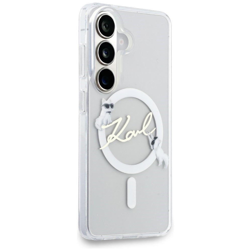 Karl Lagerfeld IML KC Script MagSafe Case for Samsung Galaxy S26 Plus - Transparent_3