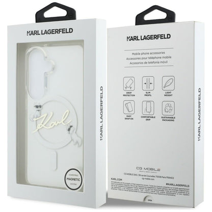 Karl Lagerfeld IML KC Script MagSafe Case for Samsung Galaxy S26 Plus - Transparent_7