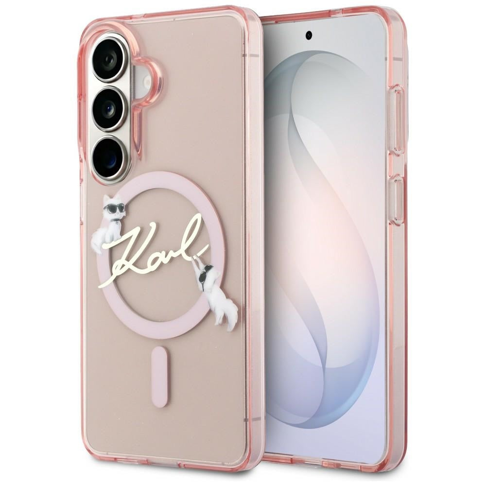 Karl Lagerfeld IML KC Script MagSafe Case for Samsung Galaxy S26 - Pink_0