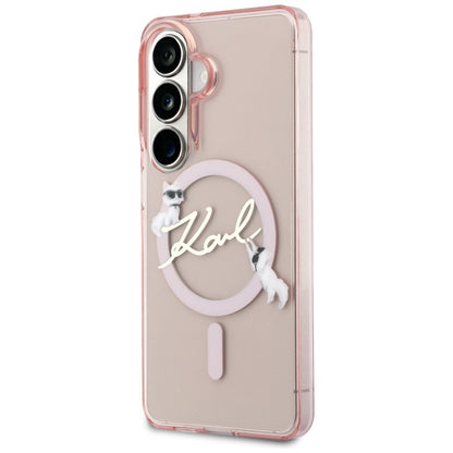 Karl Lagerfeld IML KC Script MagSafe Case for Samsung Galaxy S26 - Pink_1