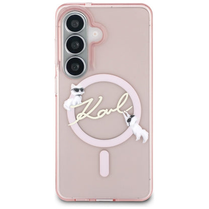 Karl Lagerfeld IML KC Script MagSafe Case for Samsung Galaxy S26 - Pink_2