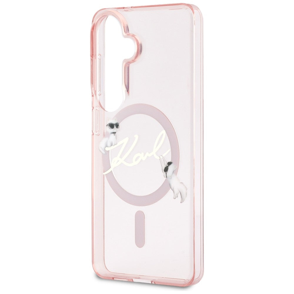 Karl Lagerfeld IML KC Script MagSafe Case for Samsung Galaxy S26 - Pink_5