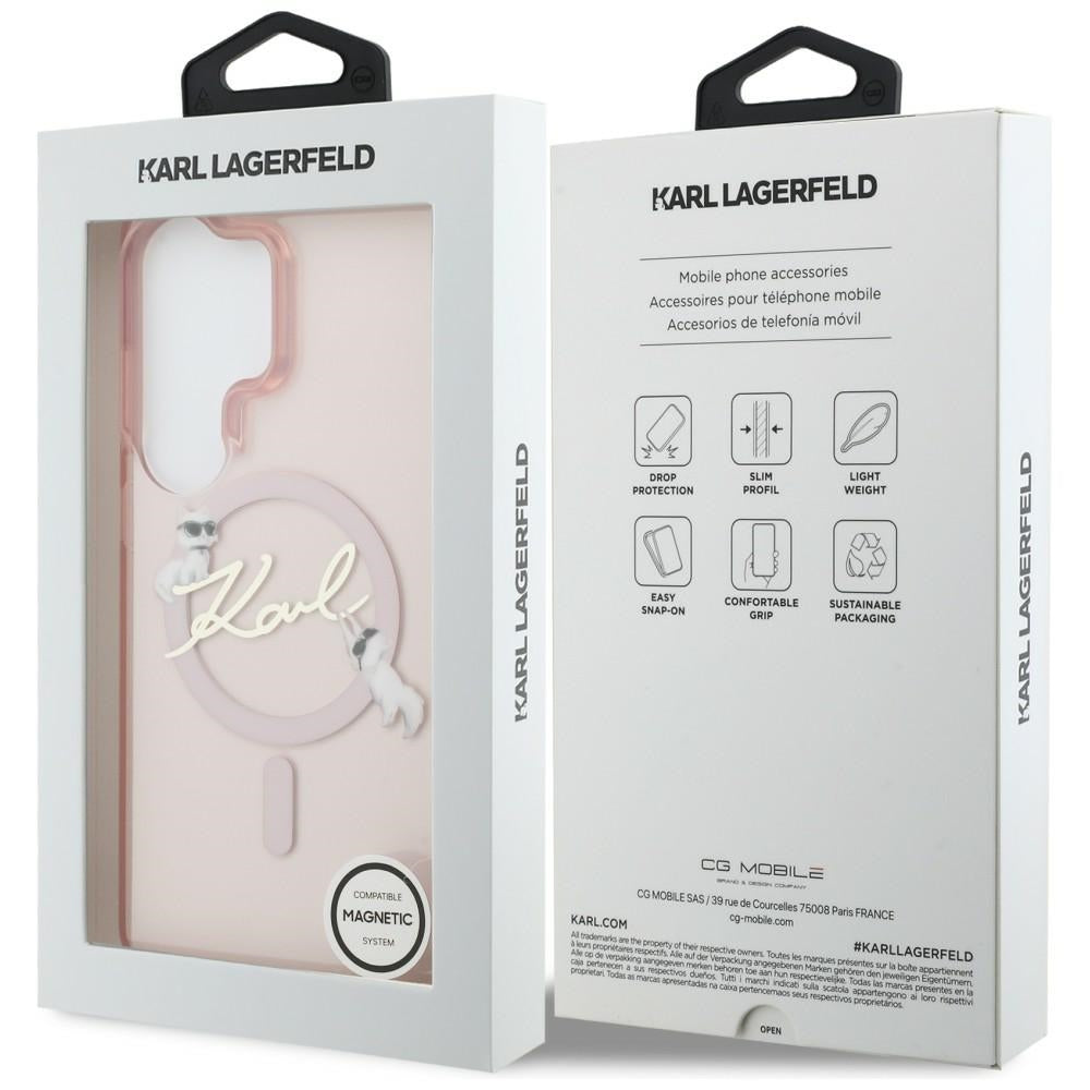 Karl Lagerfeld IML KC Script MagSafe Case for Samsung Galaxy S26 Ultra - Pink_7