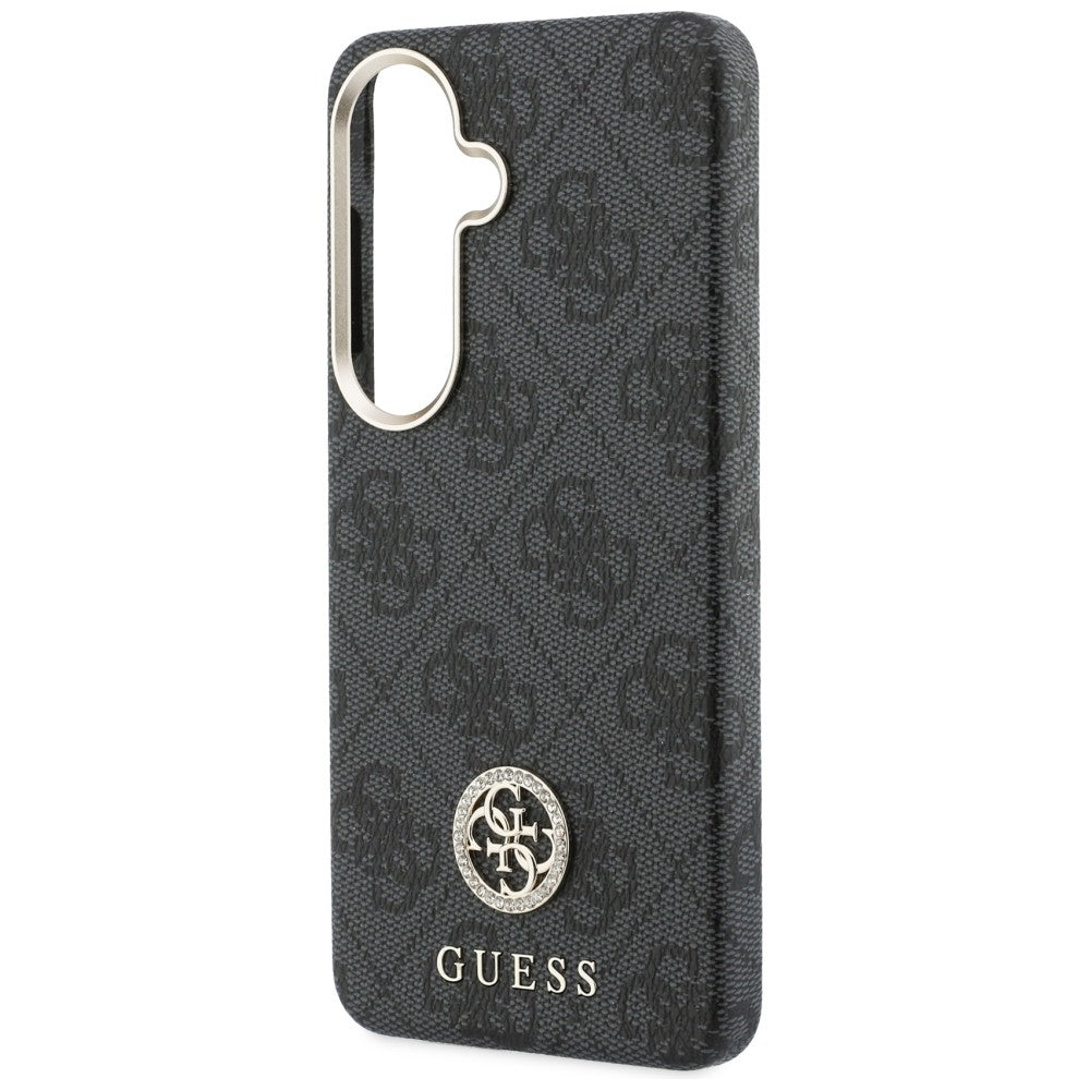 Guess 4G Rhinestone Round Logo MagSafe Case for Samsung Galaxy S26 - Black_5