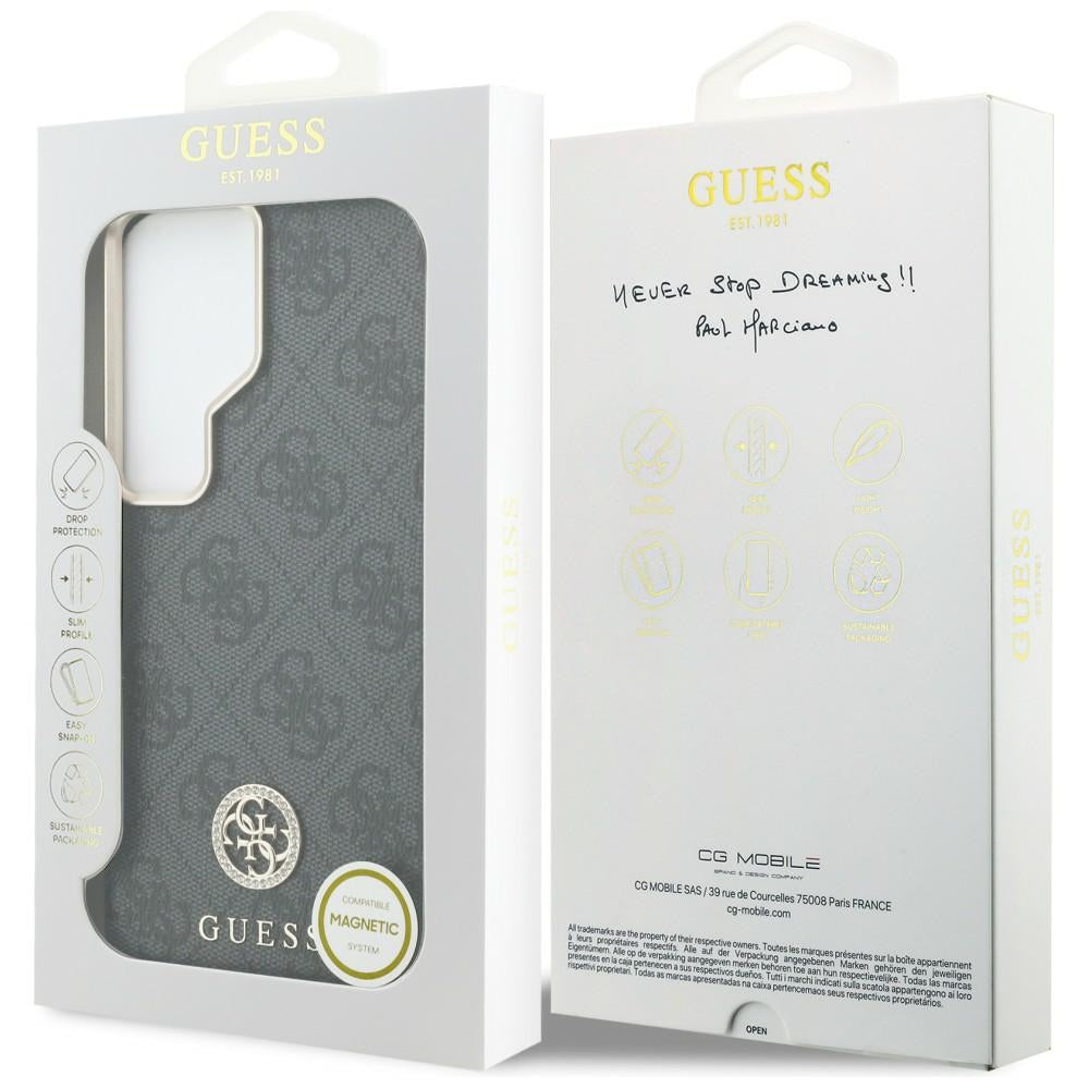 Guess 4G Rhinestone Round Logo MagSafe Case for Samsung Galaxy S26 Ultra - Black_7
