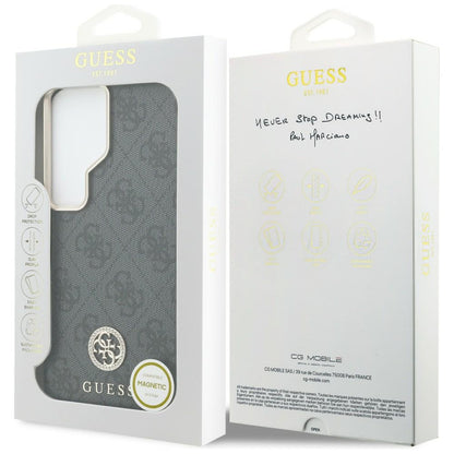 Guess 4G Rhinestone Round Logo MagSafe Case for Samsung Galaxy S26 Ultra - Black_7