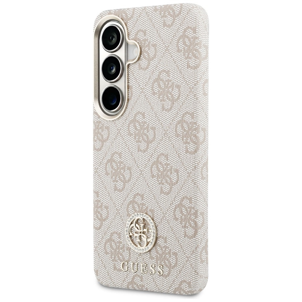 Guess 4G Rhinestone Round Logo MagSafe Case for Samsung Galaxy S26 - Pink_1