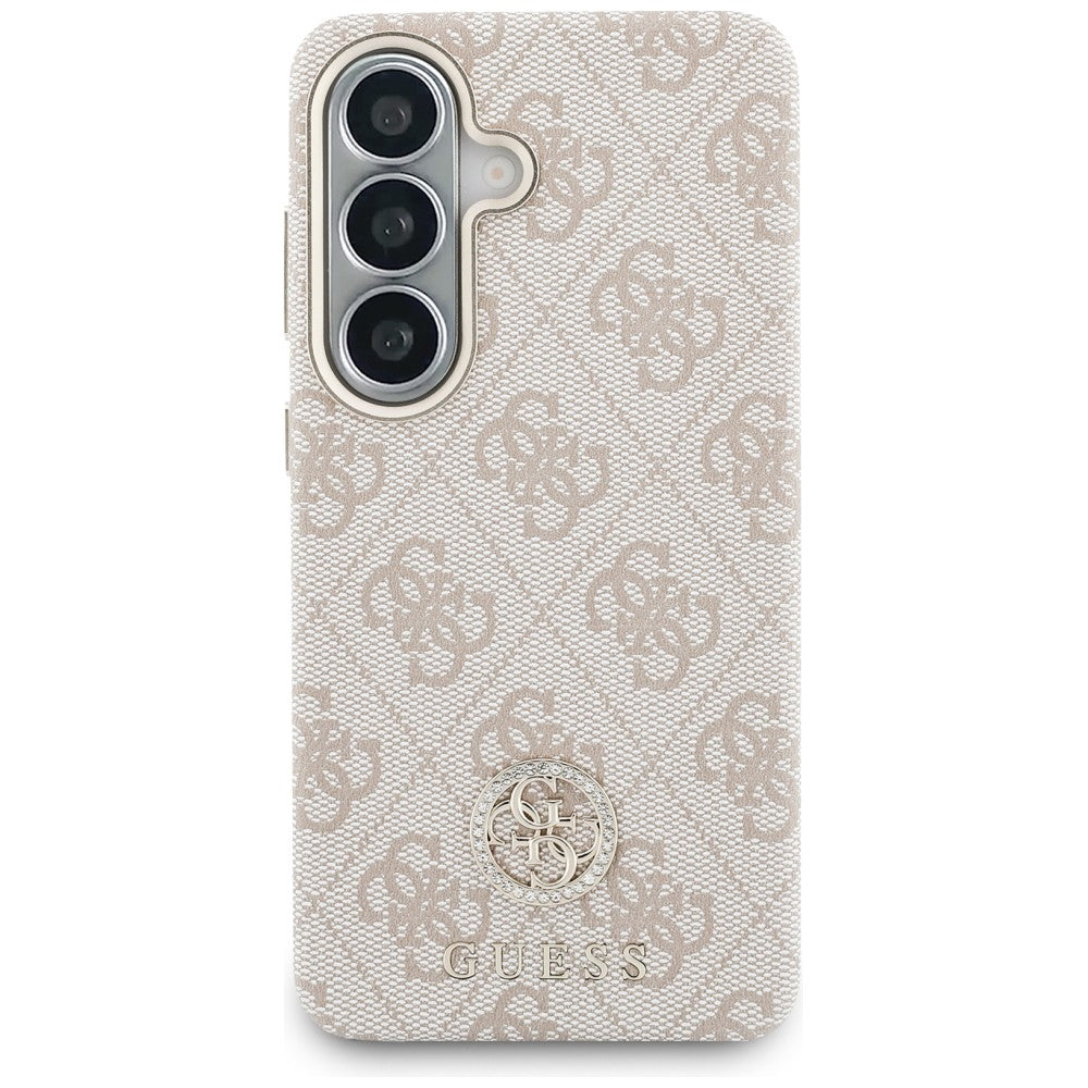 Guess 4G Rhinestone Round Logo MagSafe Case for Samsung Galaxy S26 - Pink_2