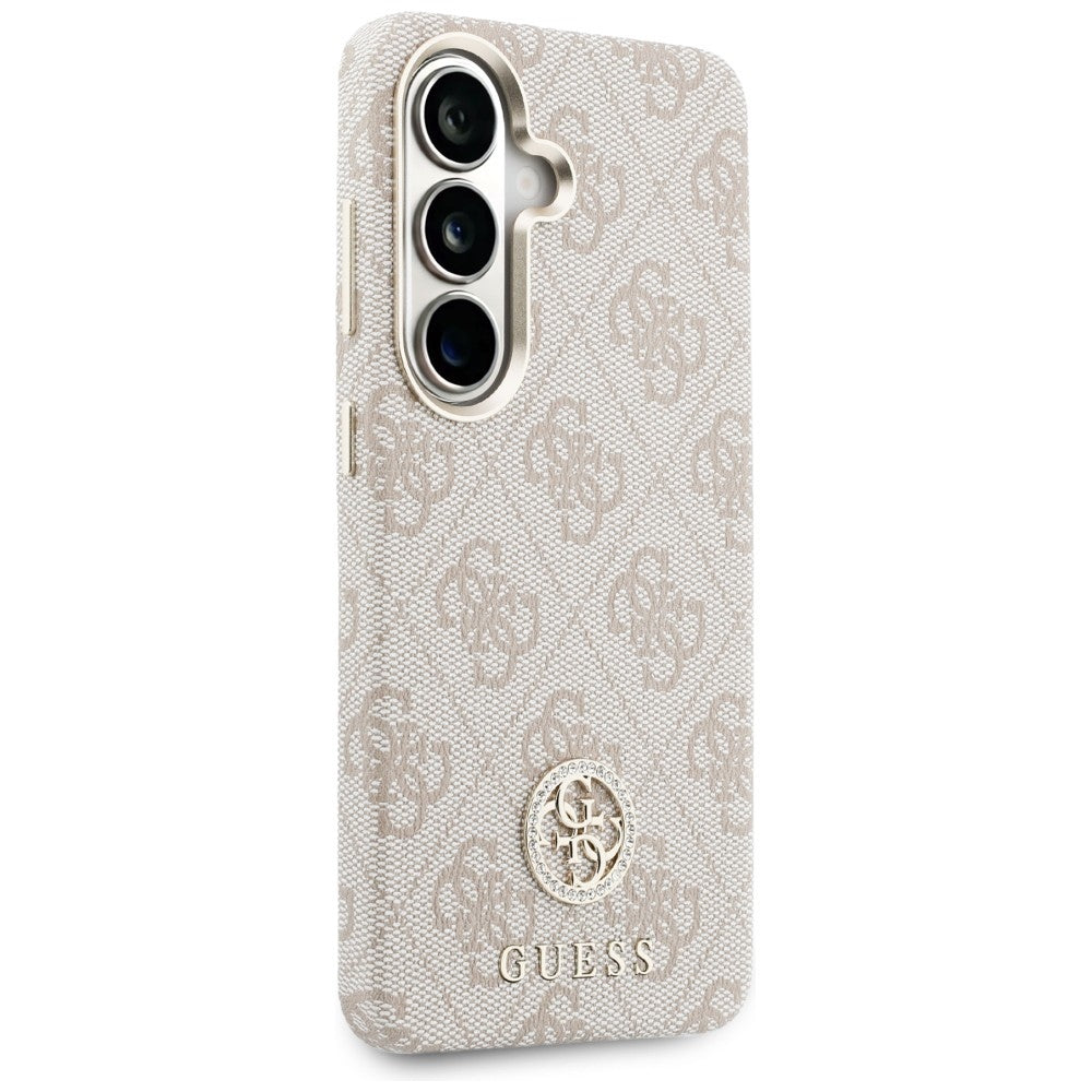 Guess 4G Rhinestone Round Logo MagSafe Case for Samsung Galaxy S26 - Pink_3