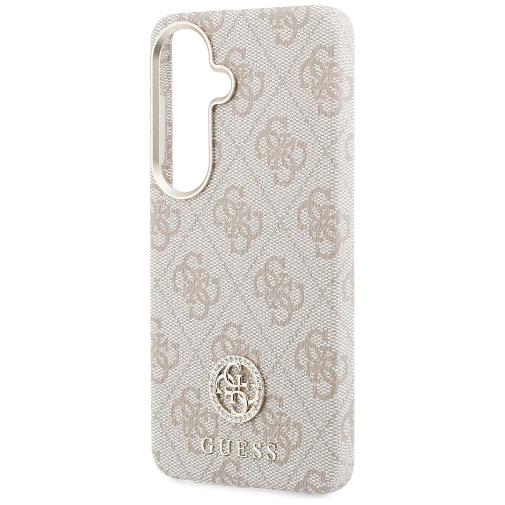 Guess 4G Rhinestone Round Logo MagSafe Case for Samsung Galaxy S26 - Pink_5