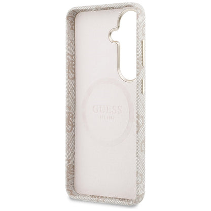 Guess 4G Rhinestone Round Logo MagSafe Case for Samsung Galaxy S26 - Pink_6
