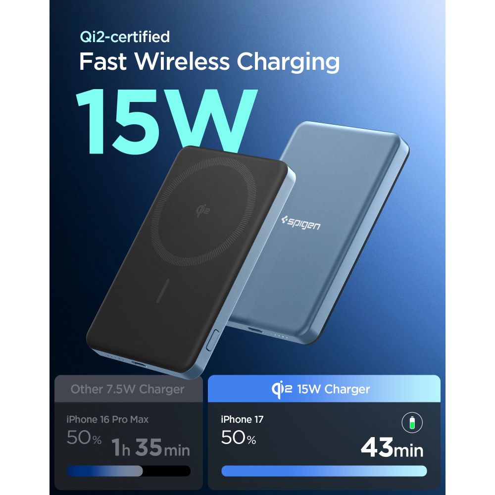 Spigen EA2205MQ Essential MagSafe 5000MAH 22.5W QI2 Power Bank - Navy Blue_3