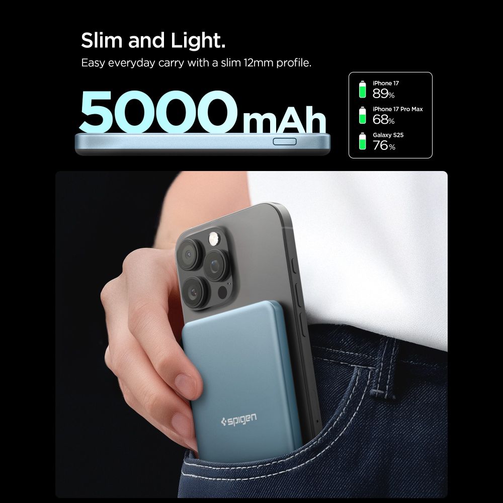 Spigen EA2205MQ Essential MagSafe 5000MAH 22.5W QI2 Power Bank - Navy Blue_5