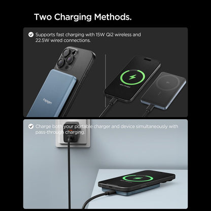Spigen EA2205MQ Essential MagSafe 5000MAH 22.5W QI2 Power Bank - Navy Blue_7
