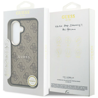 Etui Guess 4G Embossed Ring MagSafe na Samsung Galaxy S26 - brązowe_7