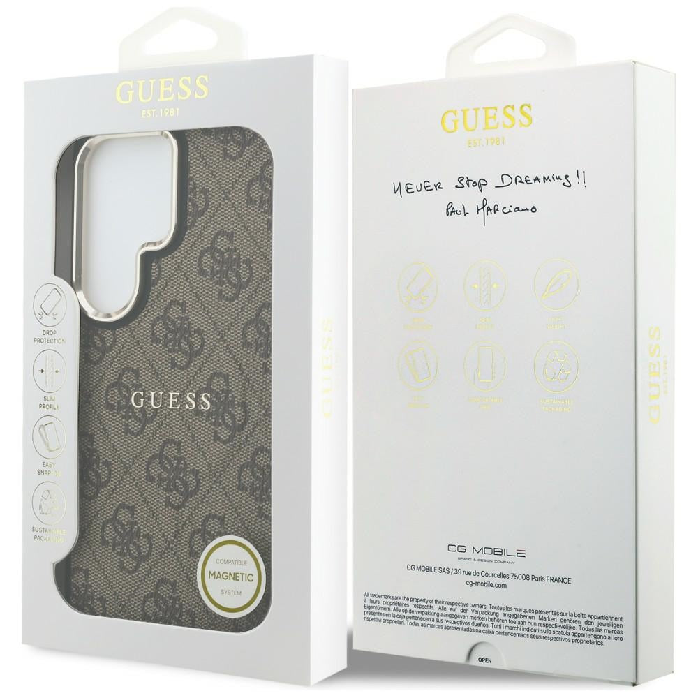 Etui Guess 4G Embossed Ring MagSafe na Samsung Galaxy S26 Ultra - brązowe_7