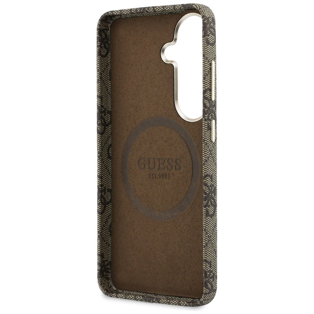 Etui Guess 4G Script MagSafe na Samsung Galaxy S26 - brązowe_6
