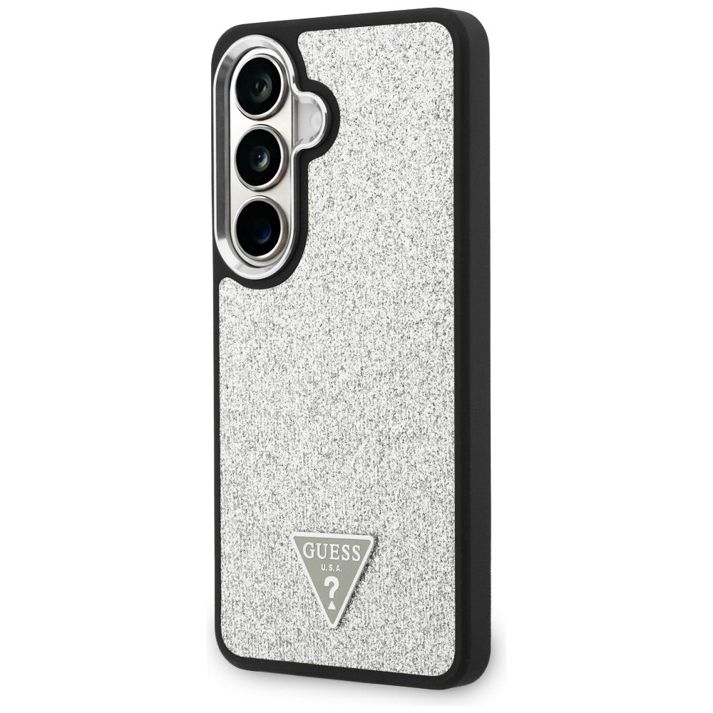 Etui Guess Fixed Glitter Triangle MagSafe na Samsung Galaxy S26 - srebrne_1