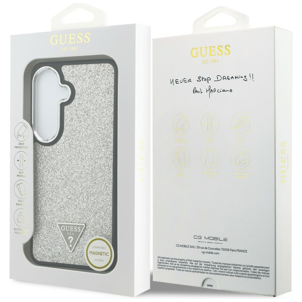 Etui Guess Fixed Glitter Triangle MagSafe na Samsung Galaxy S26 - srebrne_7