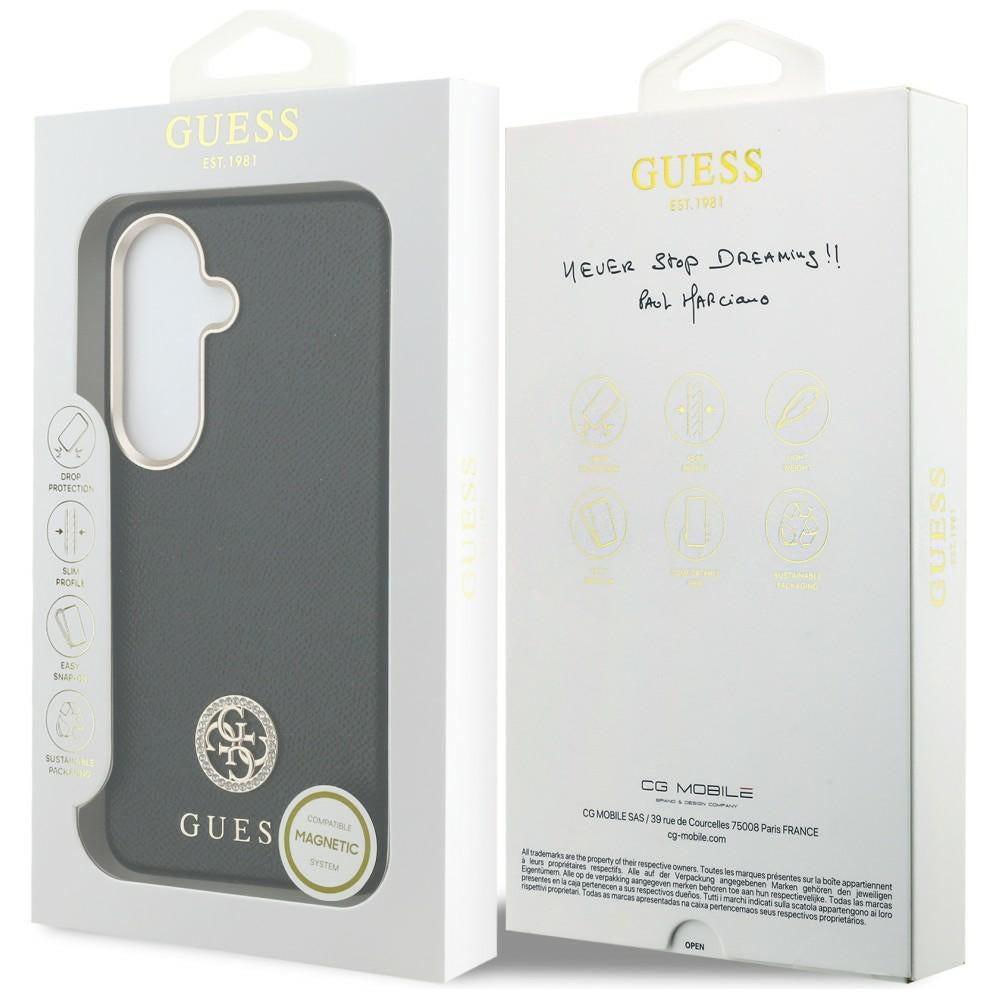 Etui Guess Rhinestone Round Logo MagSafe na Samsung Galaxy S26 - czarne_7