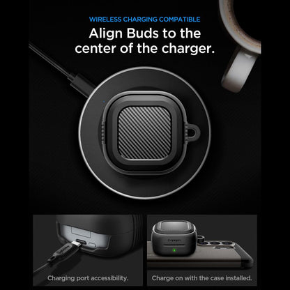 Rugged Armor Case Spigen for Samsung Galaxy Buds4 / Buds4 Pro, Matte Black ACS11200_9
