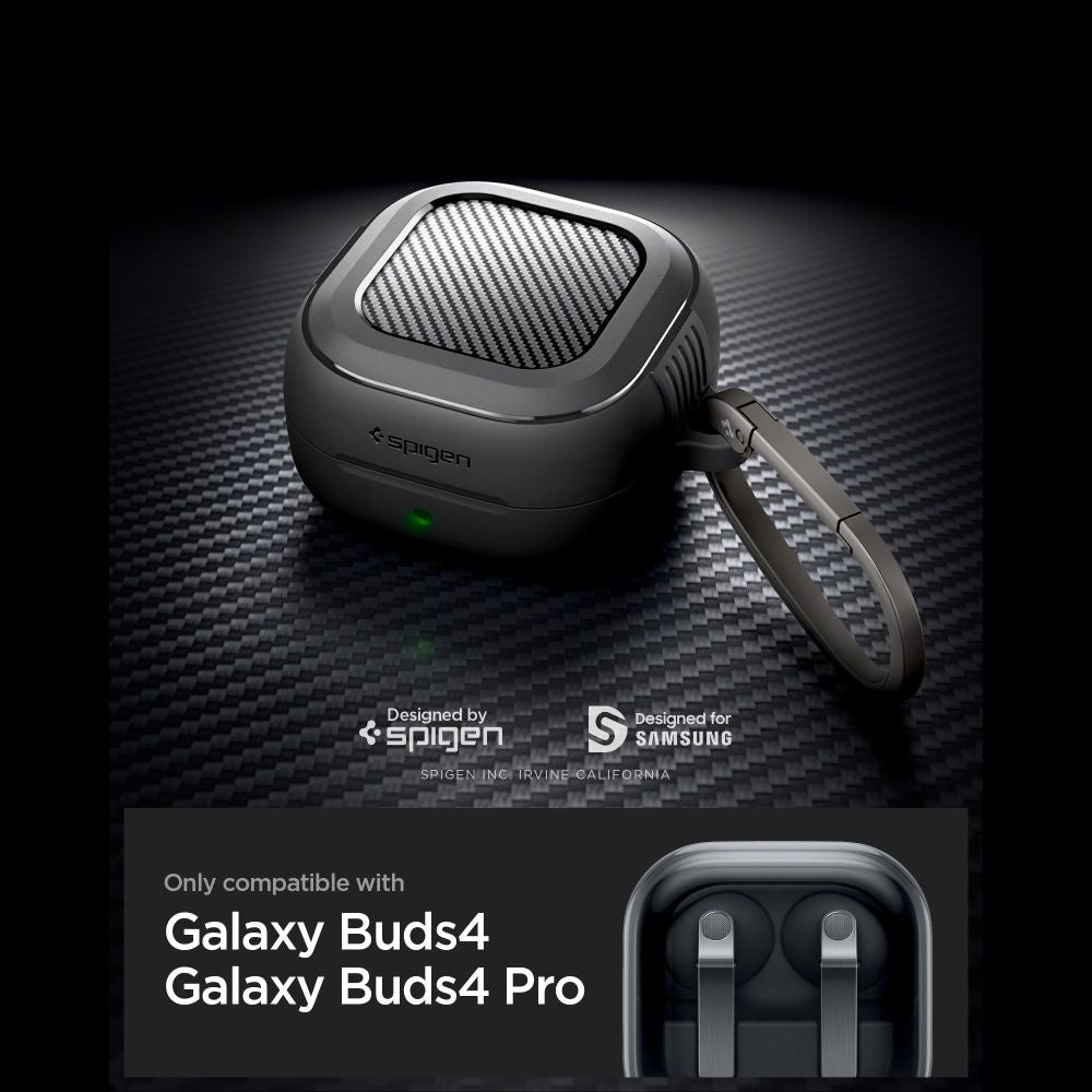 Rugged Armor Case Spigen for Samsung Galaxy Buds4 / Buds4 Pro, Matte Black ACS11200_5