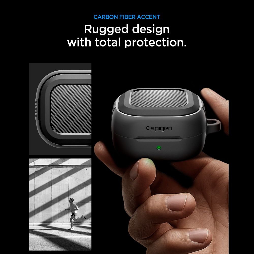 Rugged Armor Case Spigen for Samsung Galaxy Buds4 / Buds4 Pro, Matte Black ACS11200_6