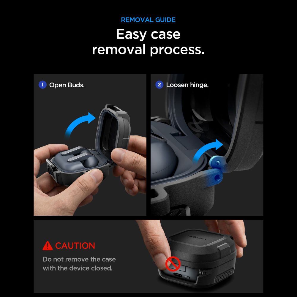 Lock Fit Case Spigen for Samsung Galaxy Buds4 / Buds4 Pro, Matte Black ACS11202_11