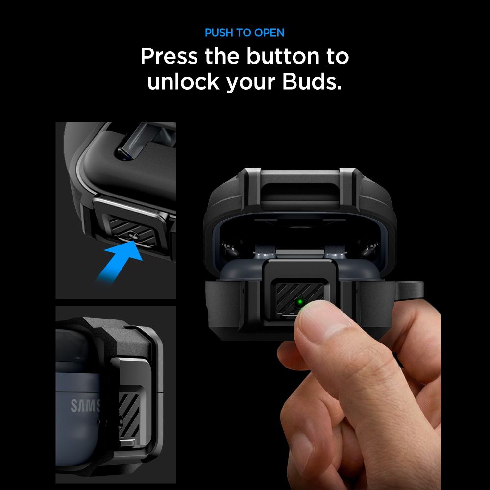 Lock Fit Case Spigen for Samsung Galaxy Buds4 / Buds4 Pro, Matte Black ACS11202_6
